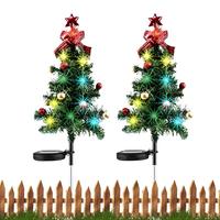 Solar Powered Christmas Tree Outdoor Lights Solar Christmas Tree Stake Lights Garden Decor 2x Solar Christmas Tree Solar