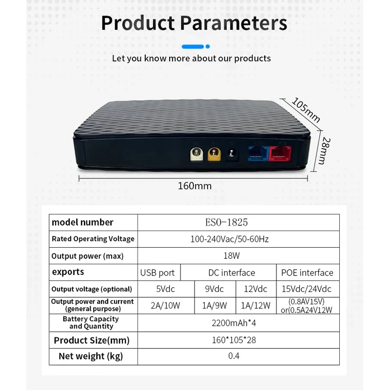 Mini UPS DC 8000mah 5V 9V 12V 15V 24V UPS per router WiFi