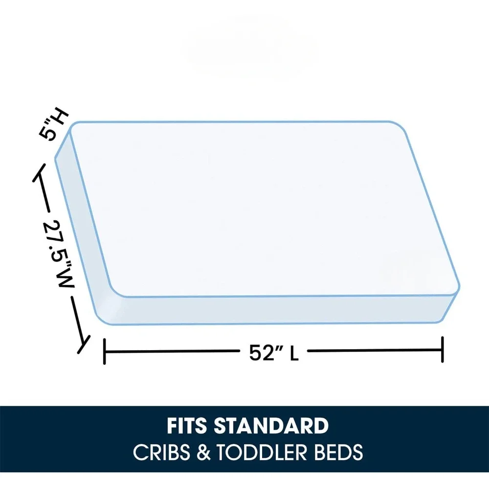 Pétalos de doble cara Premium núcleo de fibra reciclada, cuna y colchón para niños pequeños, impermeable, certificado GREENGUARD Gold