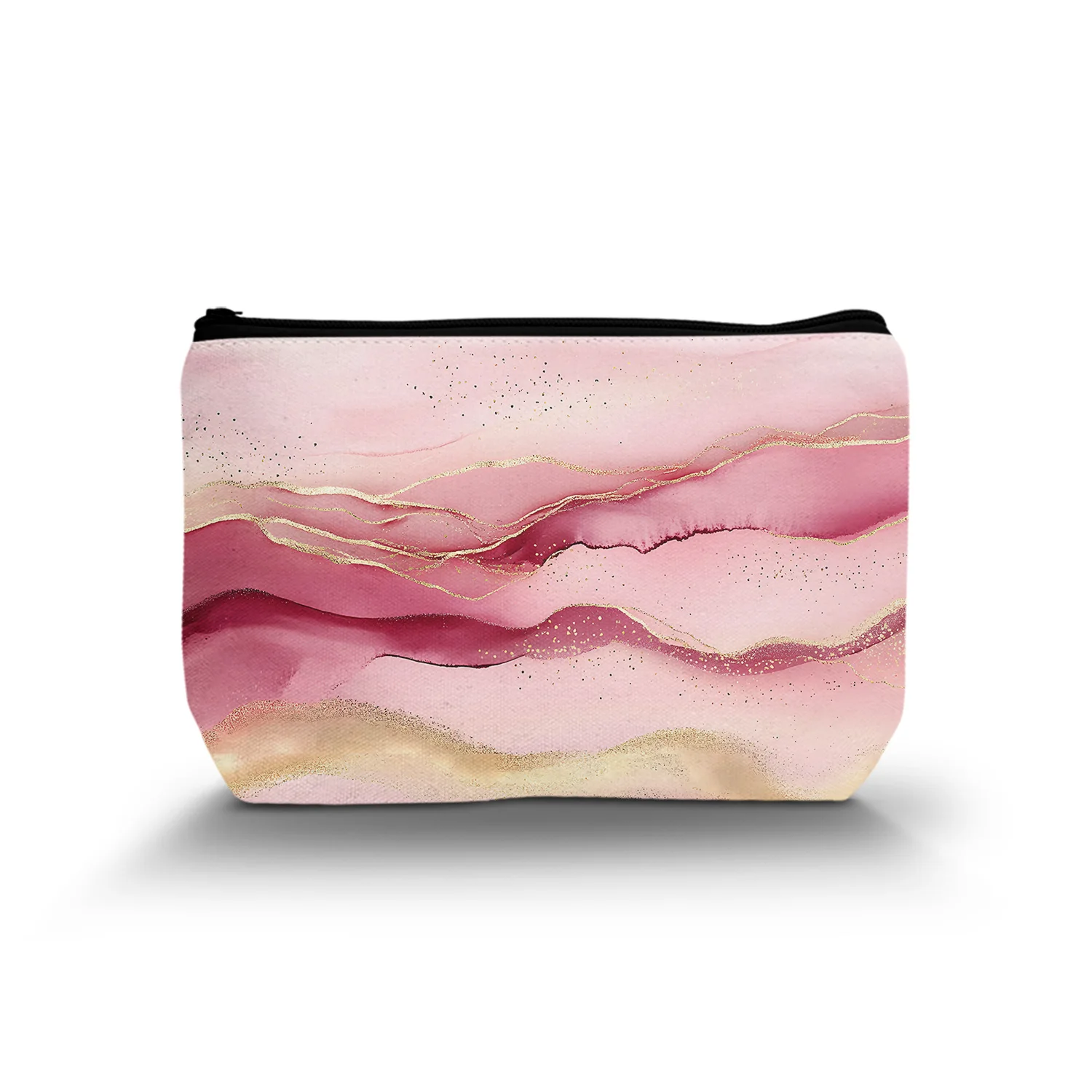 1Pc Cute Makeup Bag Funny Cosmetic Bags For Women Zipper Travel Portable Pouch Pink Marble Makeup Bags