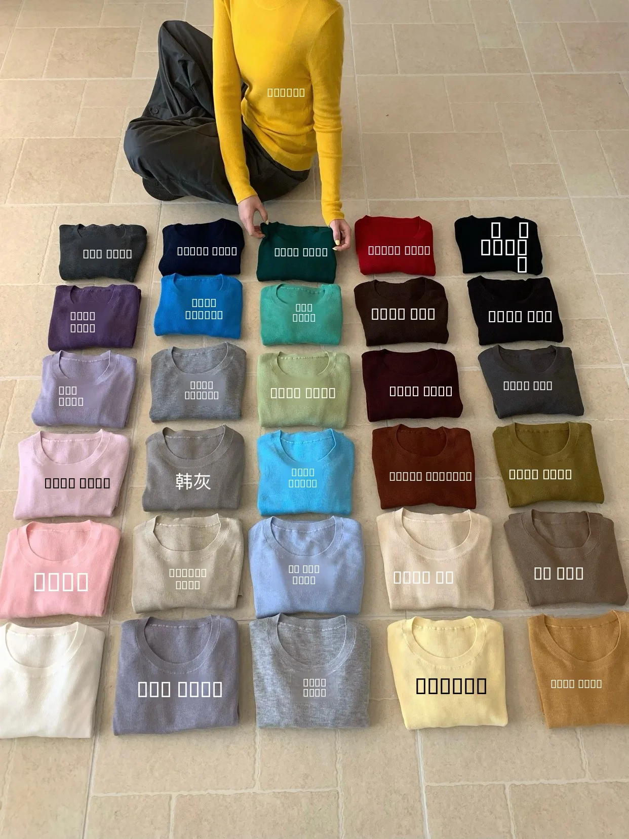 

Pure Color Woolen Knitted Sweater round Ne Super Fine Autumn Winter Women's Faion Casual Sle Long Sve Base Layer Top