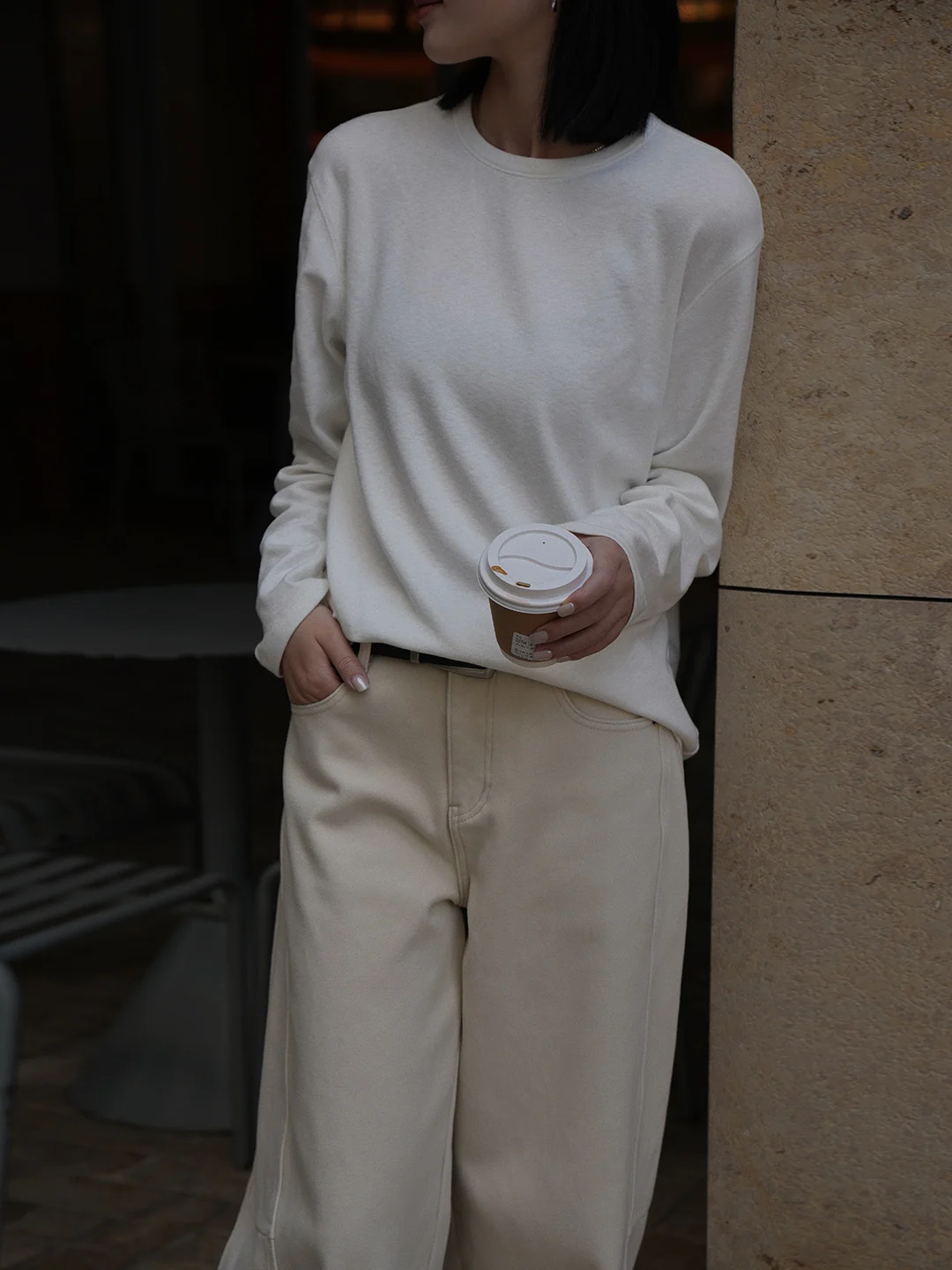 

Корейская женская футболка с длинным рукавом и круглым вырезом, свободного кроя, утягивающая, базовый слой, однотонная, зимняя мода