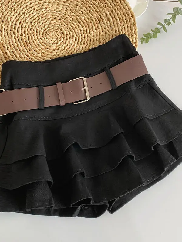 Kaki Color Hot Girl Cake Half Skirt Women's Spring 2026 New Small Size High Waist Slim A-Line Puffy Short Skirt Casual Style