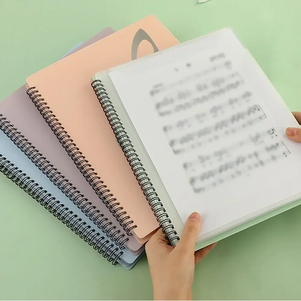 Flexible 40 Pages Piano Music Score Folder A4 Music Book Clip Sheet Note Folder Piano Paper Sheets Music Binder For Practice