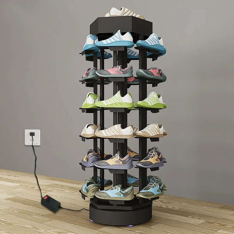 Electric intelligent 360-degree rotating electric shoe rack, hardware system, multi-layer storage 3