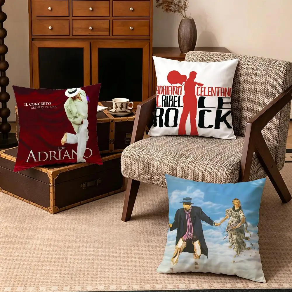 Celebrity-Adriano CelentanoS Cushion Cover Soft Velvet Cushion Cover Set 4Pcs 50x50 45x45 Zipper Pillowcase for Home Decor