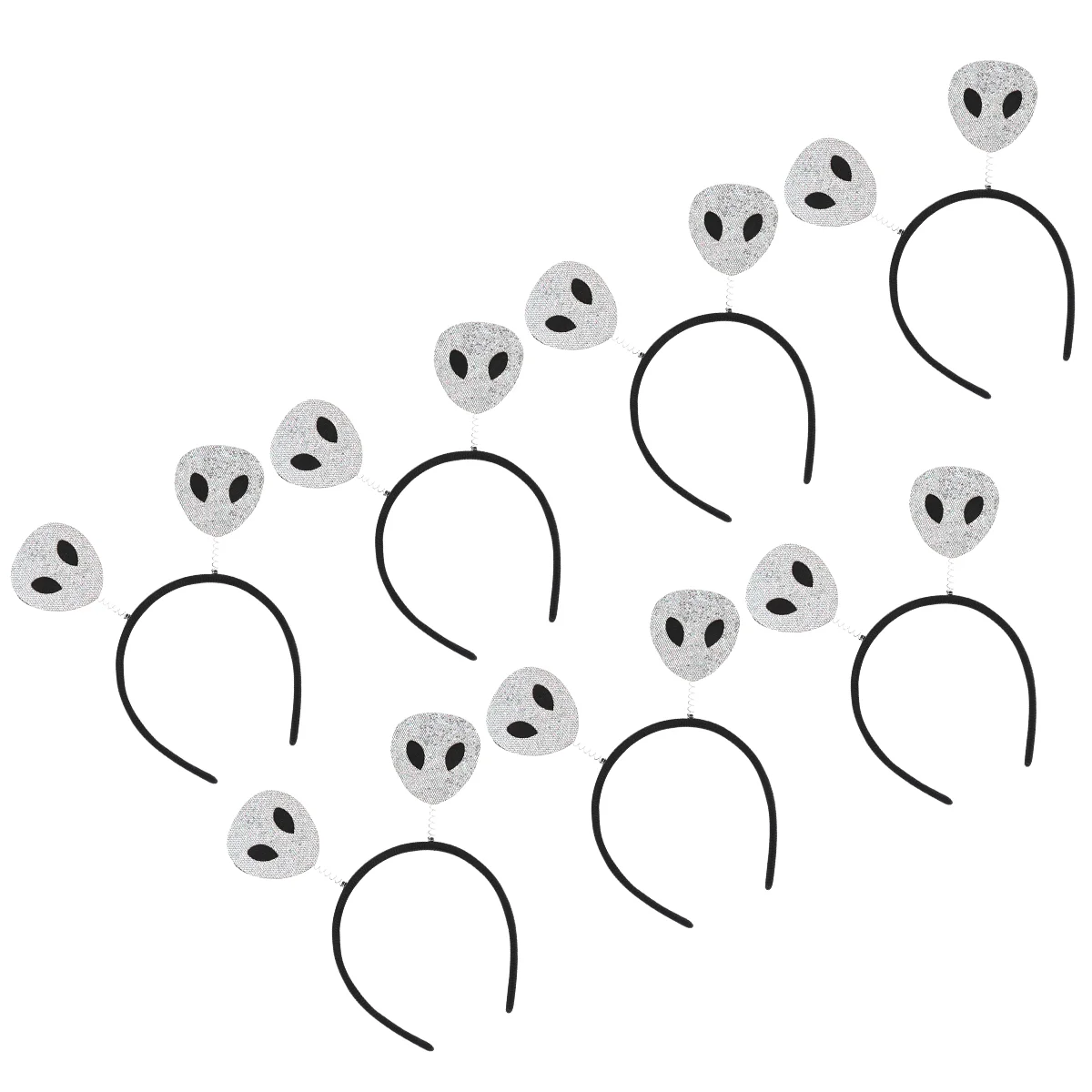 7 Pcs Head Band Halloween Alien Headband Sequin Cosplay Hair Hoop Black Headwear Child