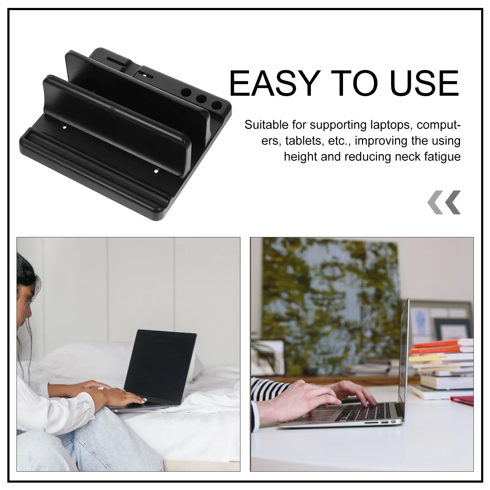 

1 шт. пластиковая подставка для ноутбука, вертикальная, легкая, прочная, для стабильности на рабочем столе, для дома и офиса