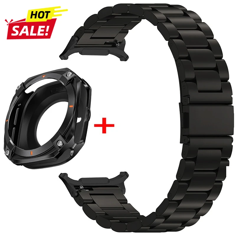 

Чехол+браслет для Samsung Galaxy Watch Ultra2025, 47 мм, браслет из нержавеющей стали, металлический корпус для Samsung Galaxy Watch 7 Ultra, ремешок 47 мм