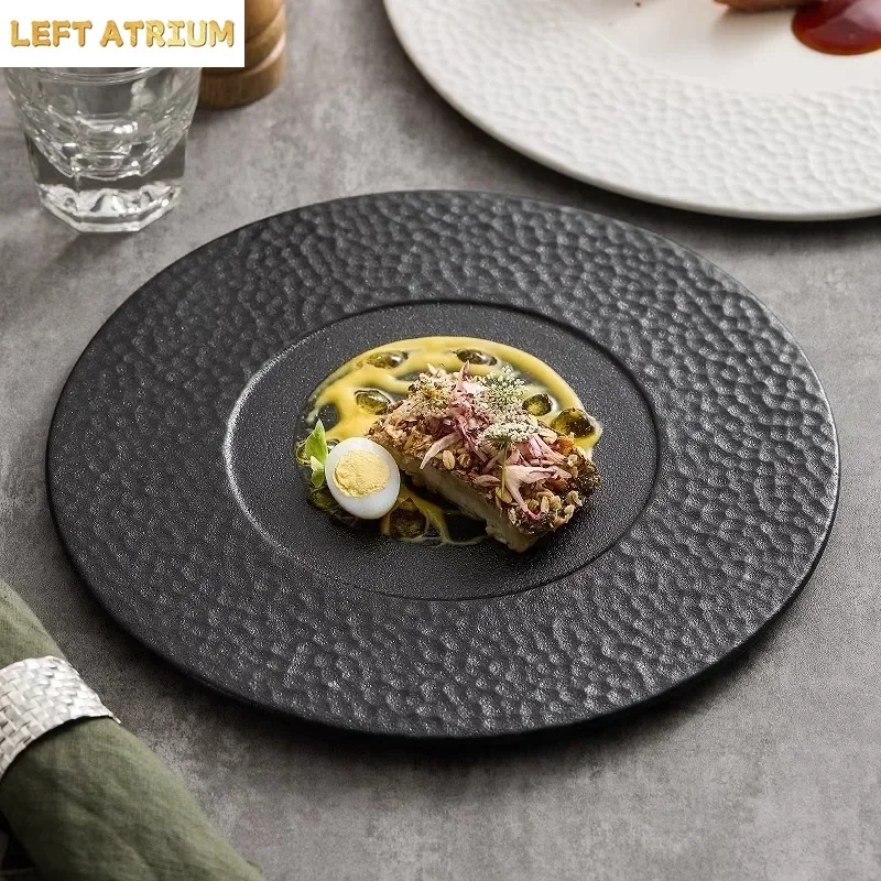 Matte Ceramic Flat Plate Serving Plate Steak Plate Pasta Dish Dessert Dish Sushi Dish Molecular Cuisine Restaurant Tableware