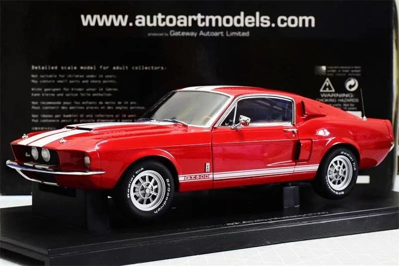 

Металлическая статическая модель автомобиля Autoart 1:18 Ford Mustang GT500 Shelby 1967, красная, из сплава, с полностью открывающимися элементами, имитационная, лимитированная серия, подарок