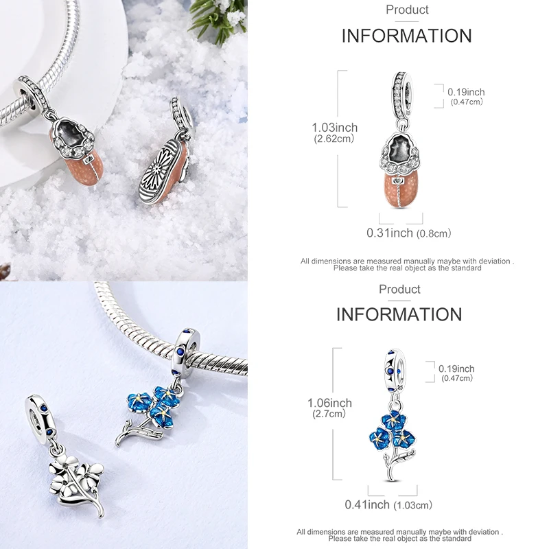 925 Sterling Silber Charm-Perlen Leuchtturm Walhai Meerjungfrau Kunstpalette Axolotl Glühwürmchen DIY Armband Halskette Geschenk für Frauen – Detail 16