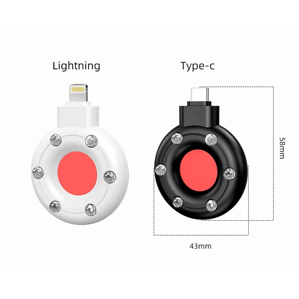 Portable Camera Detector for Outdoor Travel, Hotel Rental, Anti-snooping, Hidden Camera Detector LED Lights, USB Infrared Alarms