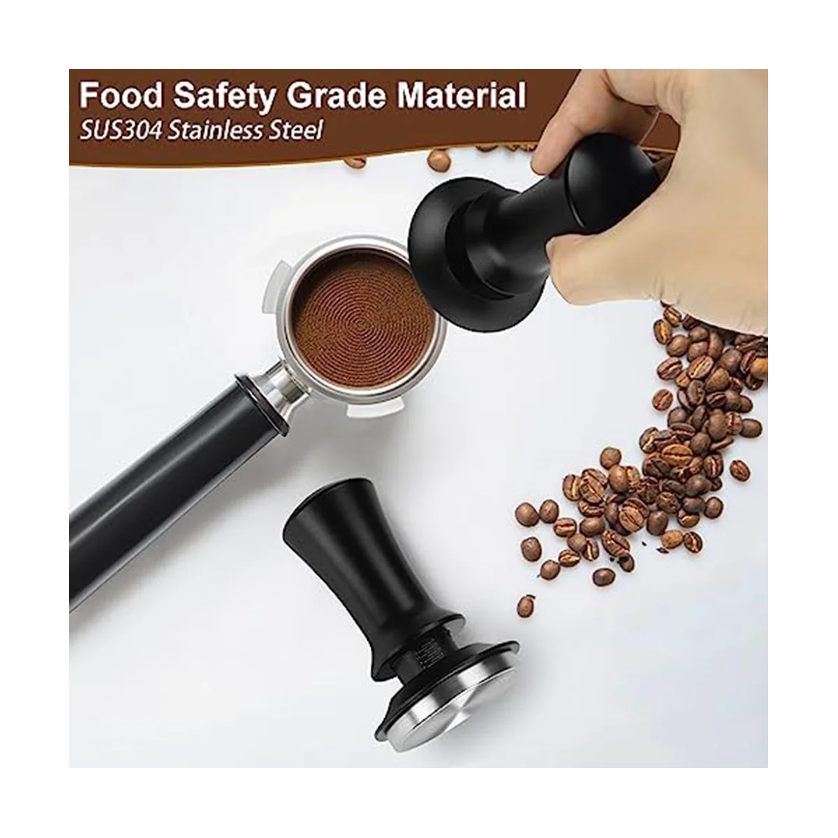 A14G-مكبس قهوة اسبريسو 53 ملم، مجموعة مكبس اسبريسو ذات ضغط ثابت محملة بنابض، لمحبي قهوة باريستا