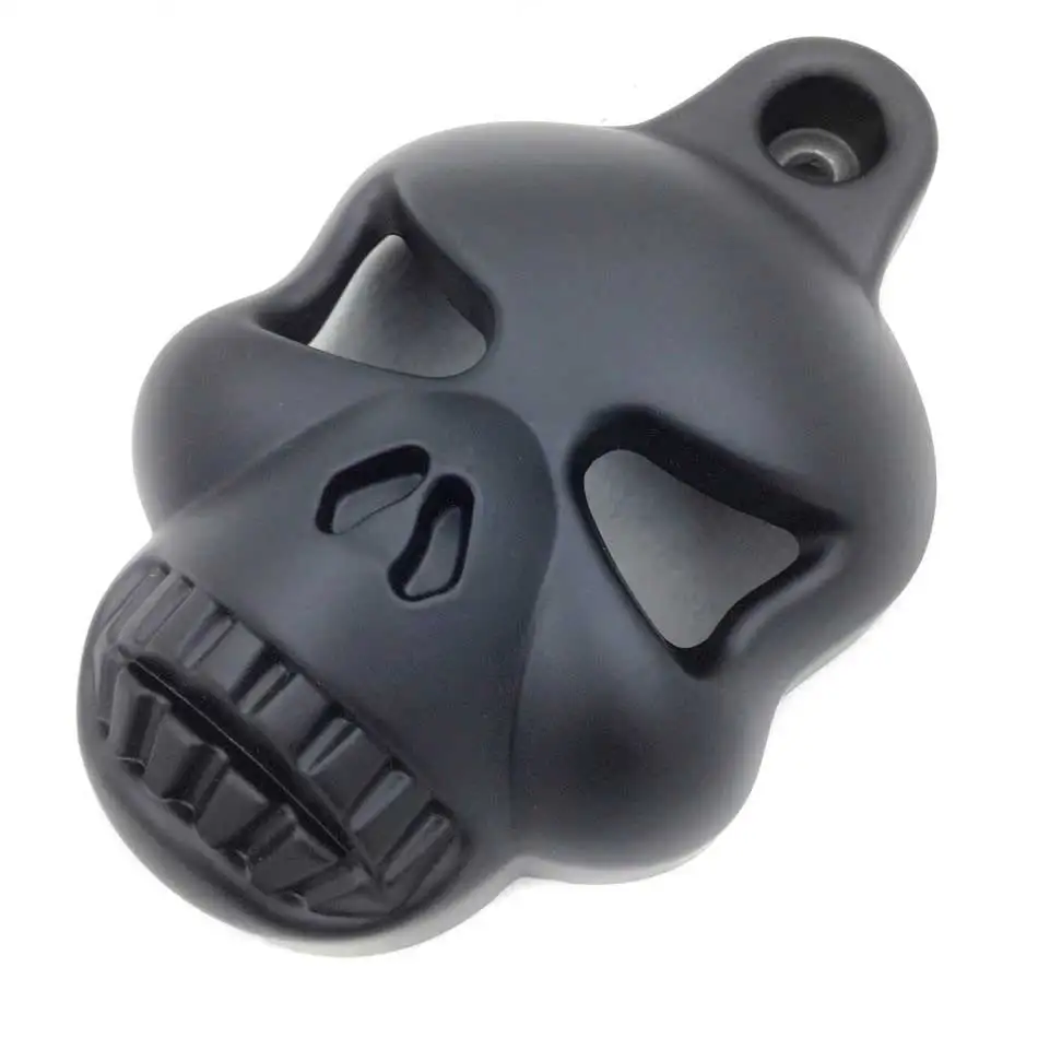 Black / Chrome Skull Horn Cover Billet For 1992-2013 10 11 12 Harley Big Twins V-Rods Stock Cowbell Horns Cylinders Motorcycle