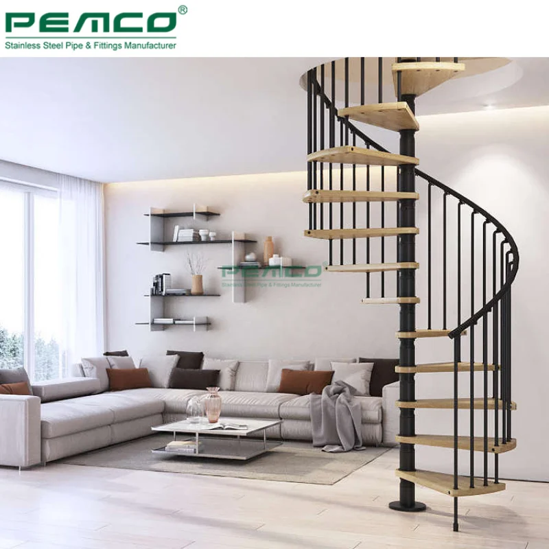 custom.Indoor Space Saving Stairs Home Used Staircase Steel Structure Rotate Staircase