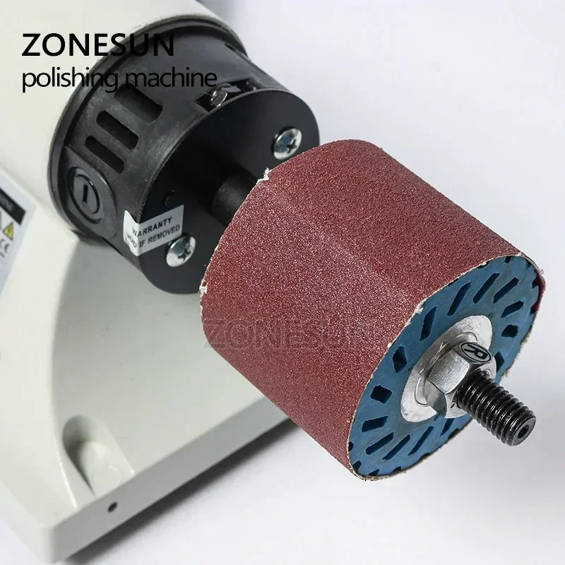 Zonesun máquina de polimento de couro curtido vegetal mini desktop borda de couro máquina moagem ferramenta polimento polidor lateral