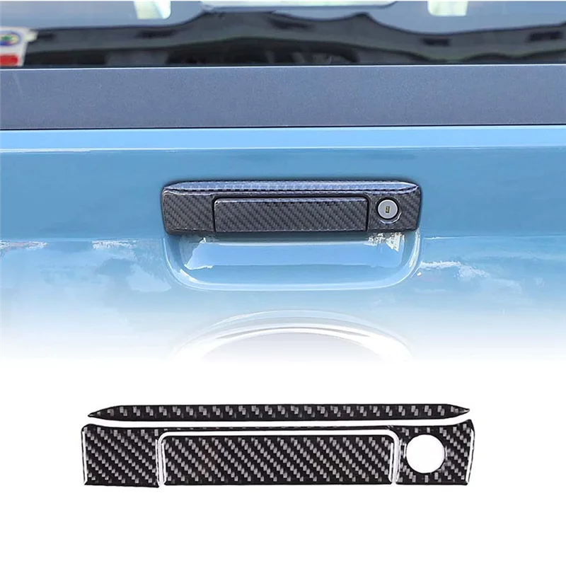 Car Tailgate Handle Cover Trim Decal Stickers for Ford Maverick 2022 2023 Accessories - Soft Carbon Fiber