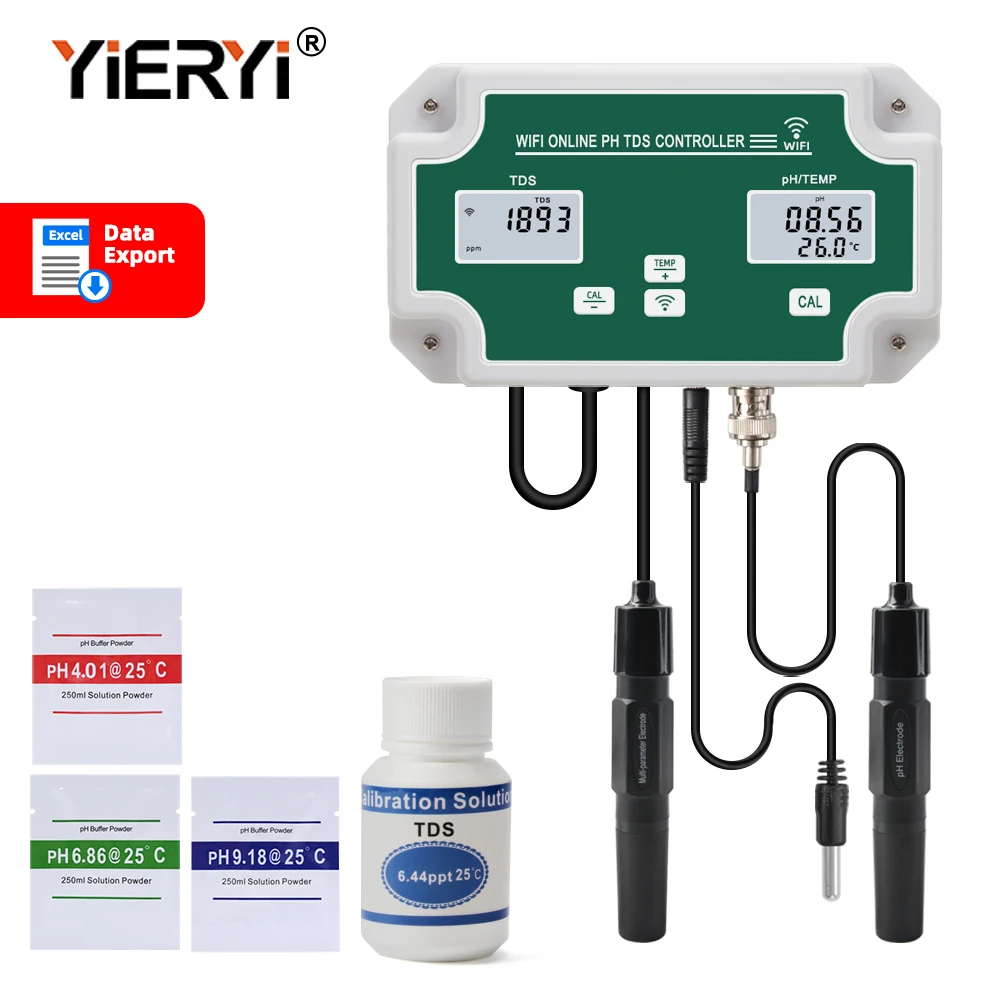 Yieryi Neue WIFI Smart Aquarium PH TDS Meter Hydrokultur SPA Online Tester mit Relais Ausgang 0 ~ 19990ppm Wasser Reinheit PPM/T Tester
