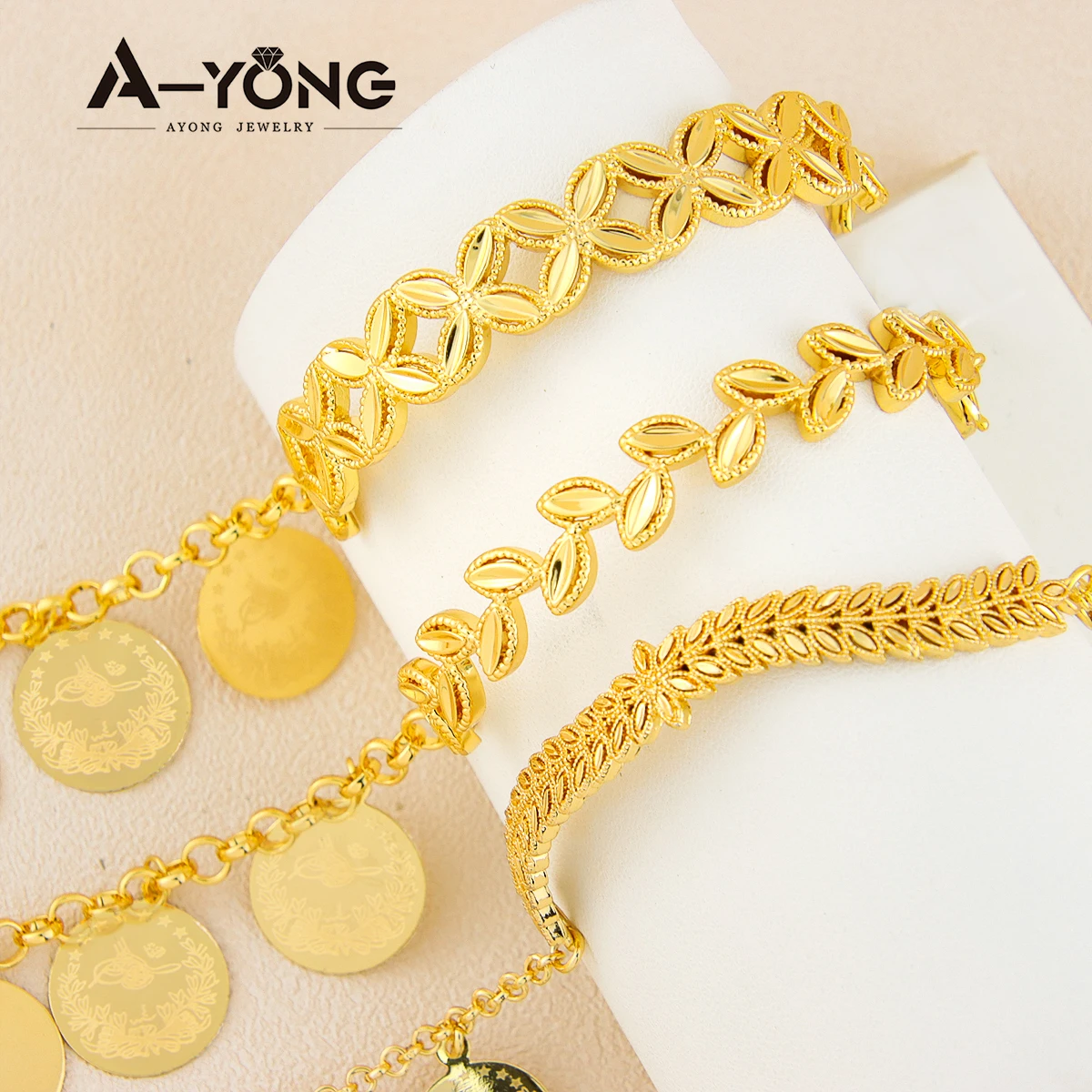 Pulsera de monedas de Lira chapada en oro de 18k para mujer, brazaletes de monedas turcas, accesorios de fiesta islámicos musulmanes, regalo para eventos