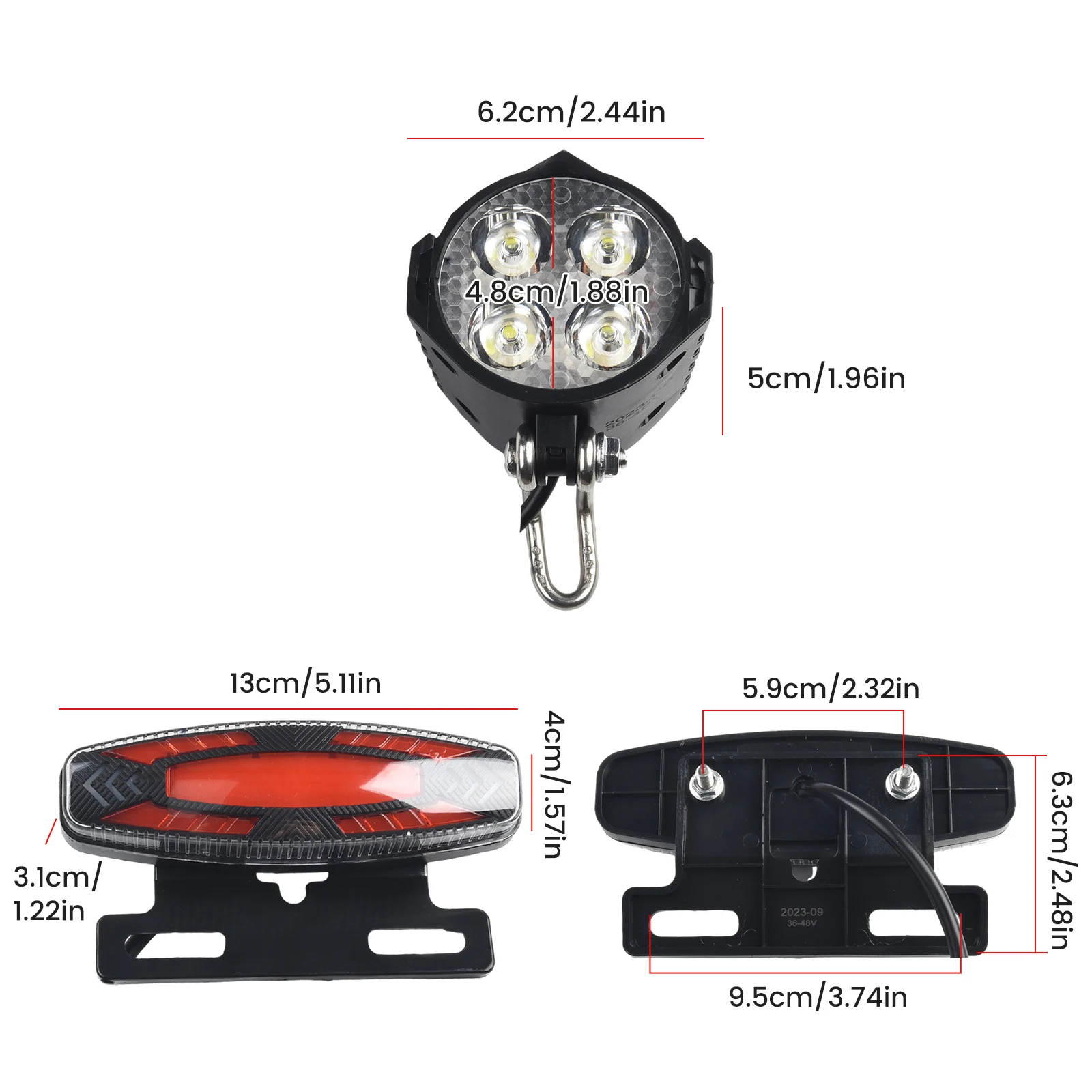 

Nice Pratical High Quality Portable Parts Lamp Headlight Bike ABS Plastic 12W High Power 150cm Length Tail Lights