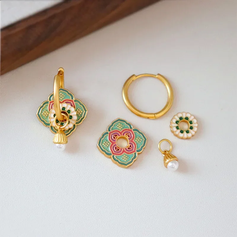 Modern Jewelry Elegant Temperament Green Color Flower Earrings For Women Female Gifts Delicate Design Ear Accessories