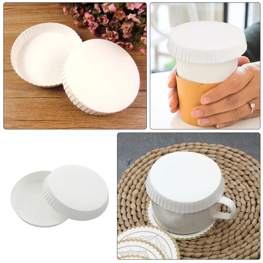 

100pcs Lids Paper Beverage For Travel Hotel Restaurant Splashproof Cover For Glass Outdoor Coffee Bar Covers Paper Lids Cup