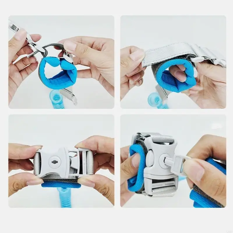 54DF حزام يد للمشي في الهواء الطلق مضاد للضياع للأطفال الصغار حزام خلفي عاكس للضوء