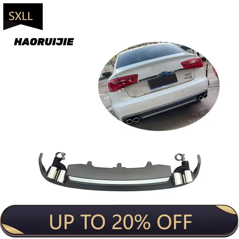 

SXLL A6 C7 Rear Bumper 2012 2013 2014 2015 Auto Parts S6 Rear Diffuser Tail Pipe