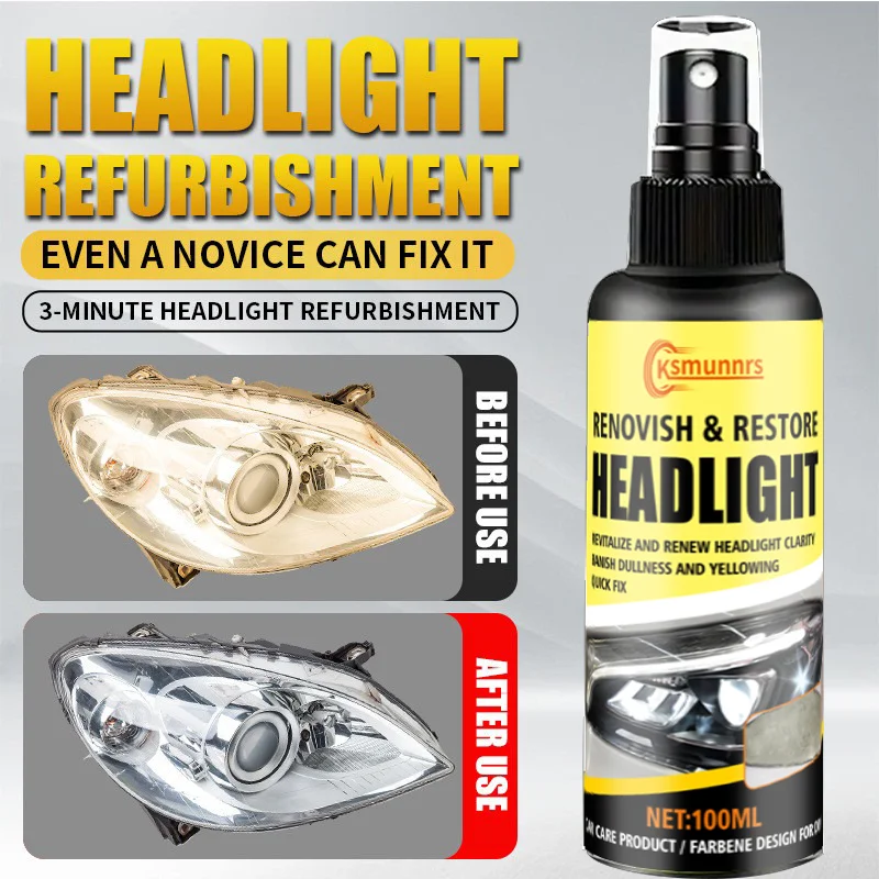 مرمم المصباح الأمامي 120 مل لقطع غيار السيارات - تأثير إصلاح قوي، وظيفة تلميع، عملية سهلة #3