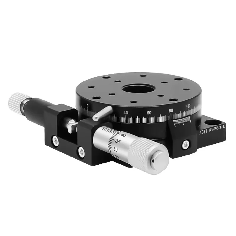 L-axis rotary slide table, manual adjustment of displacement platform 360 degree fine-tuning angle indexing disc