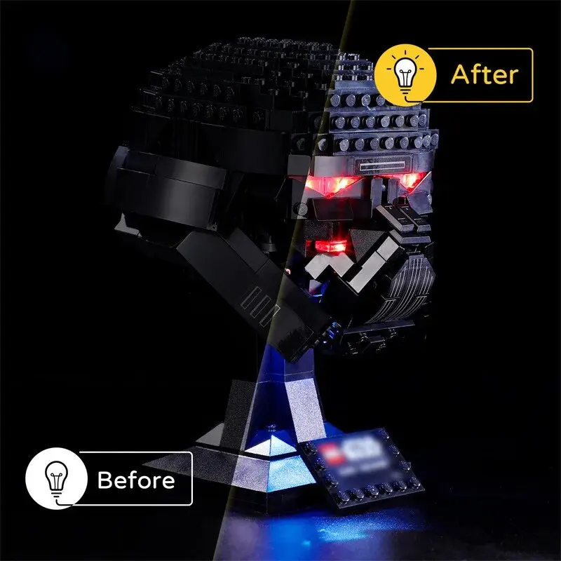 DIY LED Light Kit For LEGO 75343 Helmet Building Blocks Set (Only LED Light,Without Blocks Model)