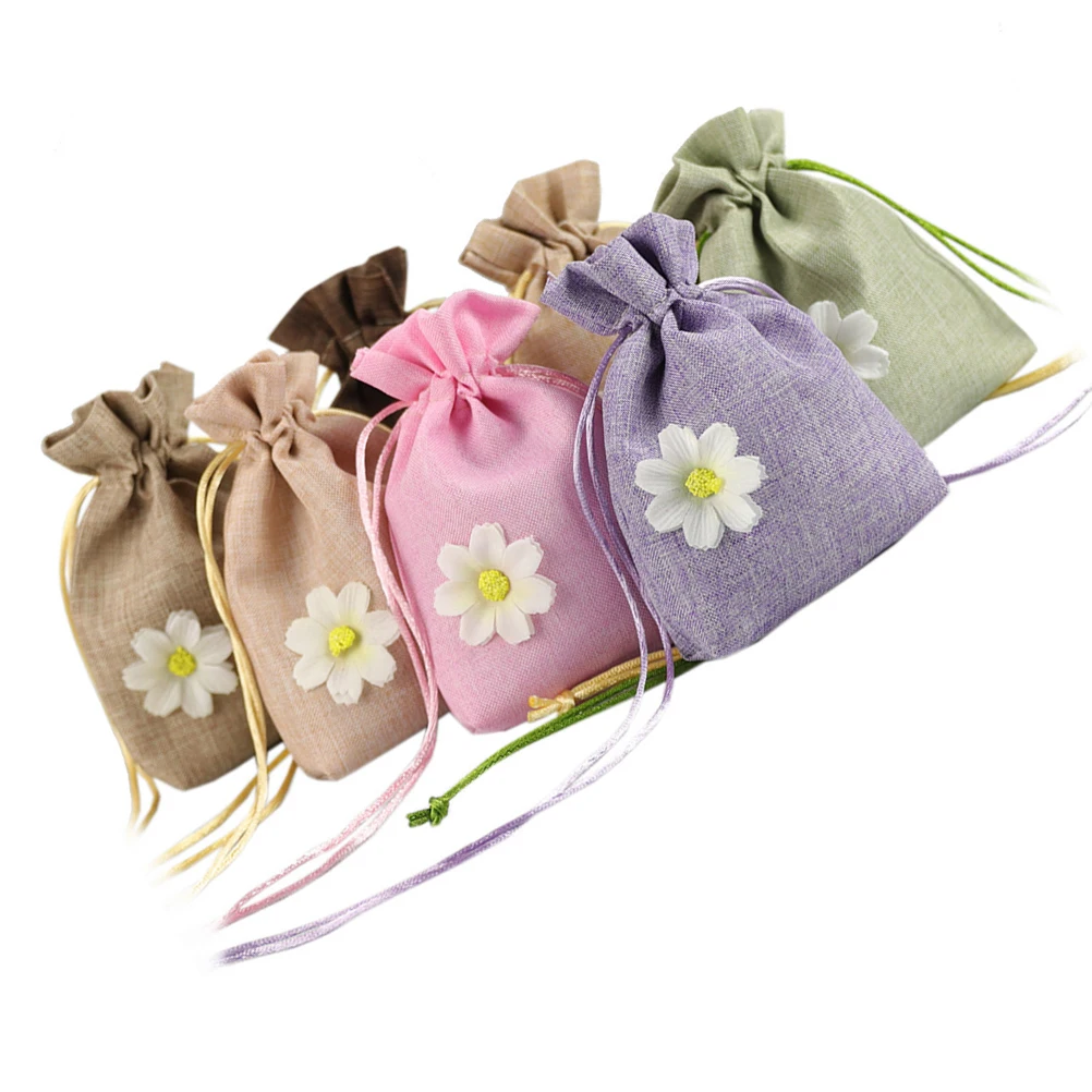 

12 Pcs Sachet Empty Drawstring Bag Lavender Small Linen Pouch Flower Tea Spice Herbs Gift Packaging Bags Durability Creative Use