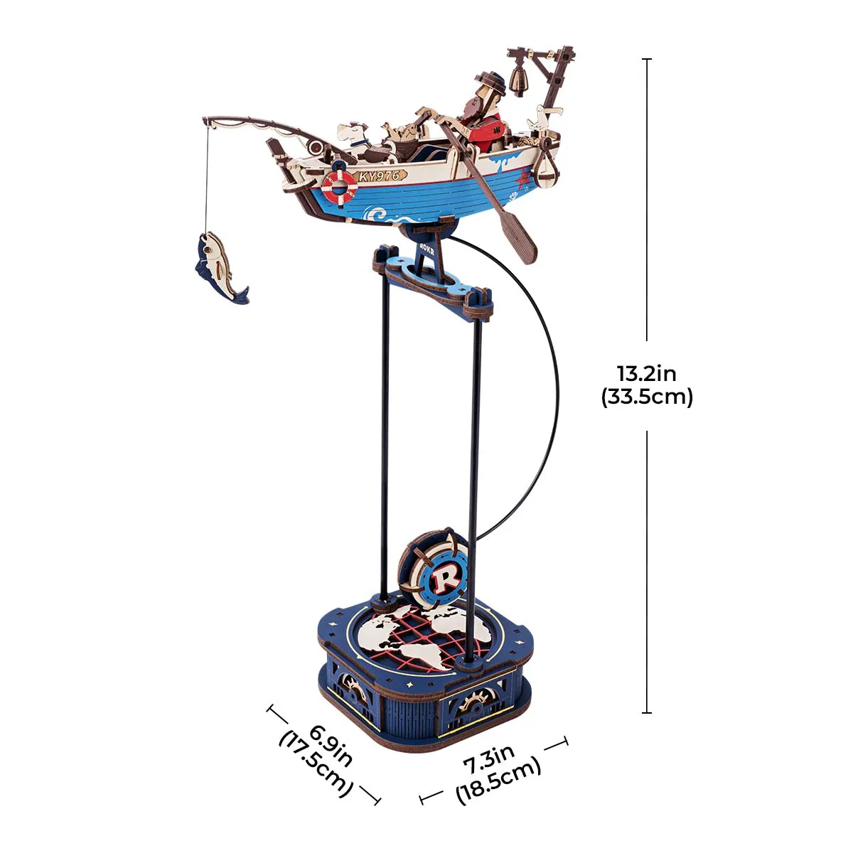 Robotime Rokr Gravity Swing Model Building Kit 3D Wooden Puzzle kit Sky Captain kit Ocean Fisher kit Best Gifts for Adults Teens
