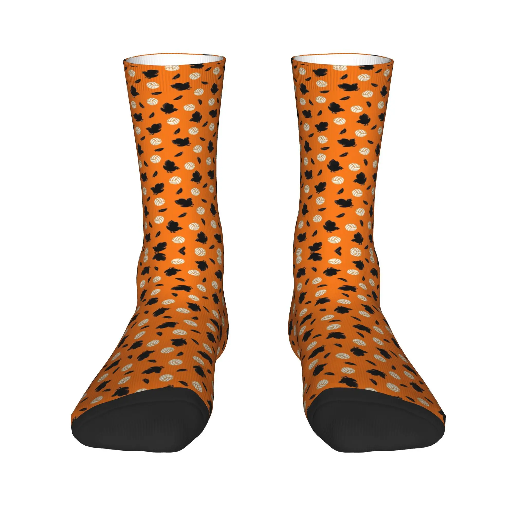 Haikyuu Karasuno Volley Crows Socks Harajuku Super Soft Stockings All Season Long Socks Accessories for Unisex Christmas Gifts