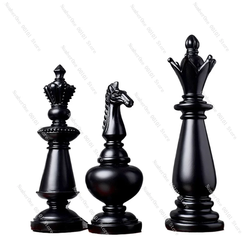 

European retro black and white chess home decoration American decoration soft decoration