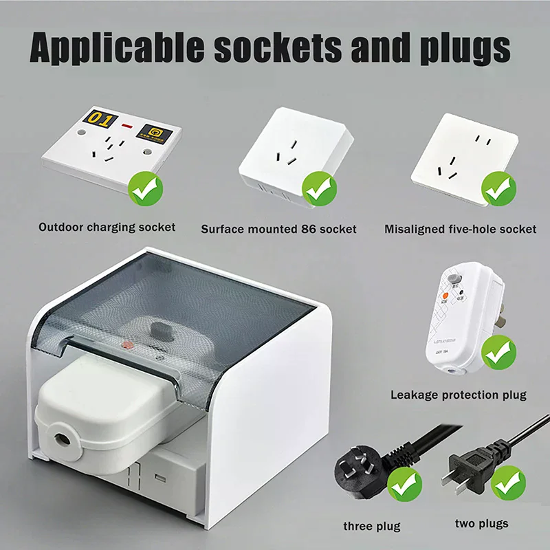 1Pc 86 Type Outdoor Waterproof Socket Protective Cover Household Light Switch Socket Splash-proof Protective Supplies