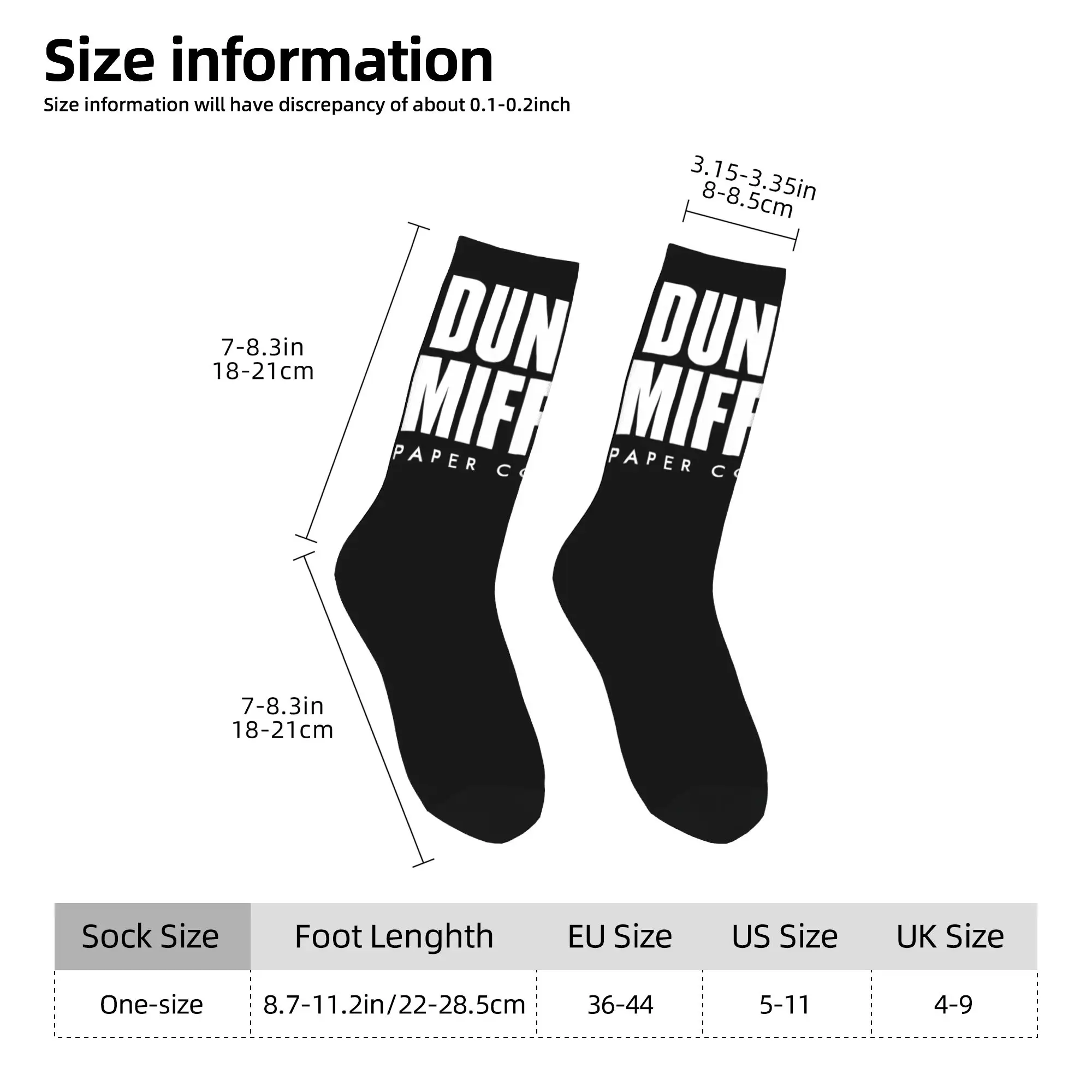 Custom Cool Mens The Office TV Show Dunder Mifflin Paper Company Dress Socks Unisex Warm Comfortable 3D Printing  Crew Socks view 4