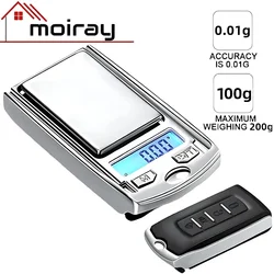 Led Balance Weight Jewelry Mini Scale Electronic Digital Night Vision Portable Car Key Flat Household alta precisione accurata