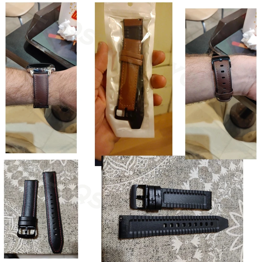 สายนาฬิกาอัจฉริยะหนัง22มม. + สายซิลิโคนสำหรับนาฬิกา Huawei GT5 GT 4 46มม. สำหรับนาฬิกา Huawei GT5 GT3 Pro สายรัดข้อมือ46มม.