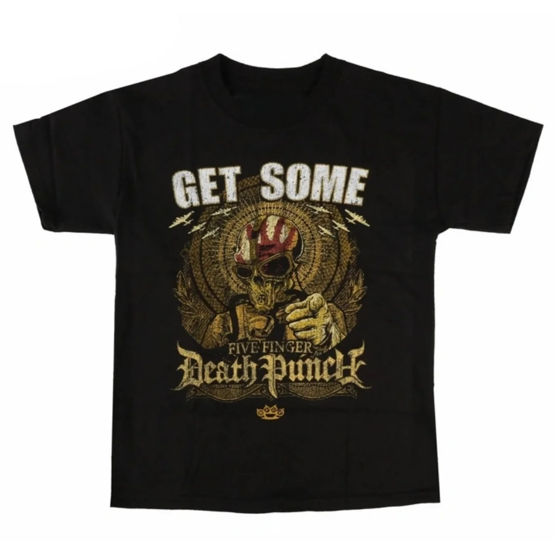 Camiseta Five Finger Death Punch - Get Some Boys, camiseta de verano para hombre y mujer, camiseta de algodón, camiseta informal de estilo urbano, camiseta clásica de la banda
