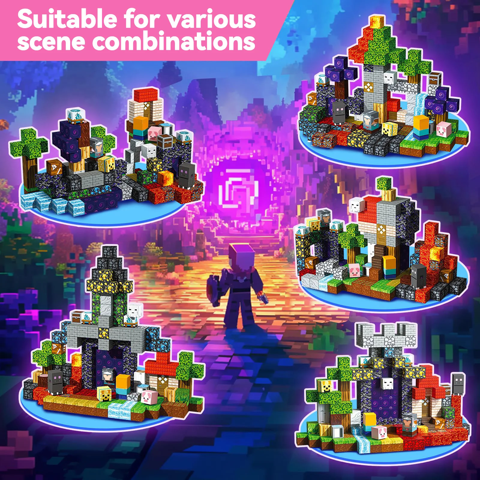 200 ชิ้น บล็อกแม่เหล็กของเล่นเสริมสร้างจินตนาการ 3 มิติ บล็อกสร้างสรรค์เพื่อการศึกษา ของขวัญวันเกิดและคริสต์มาสสำหรับเด็กชายและเด็กหญิง