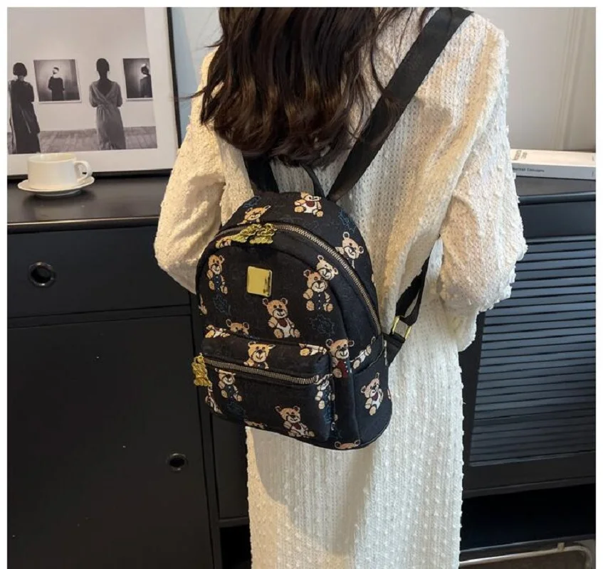 

New Fashion Cartoon Printing Canvas Backpack Women High Capacity Travel Shoulder Bags School Bag For Teenage Girls Backpacks