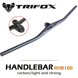 TRIFOX 28.6mm Mountain Bike AERO Flat Bar Carbon MTB Handlebar UD Matte Bicycle Integrated Handlebars 600/680/700/720/740/800mm