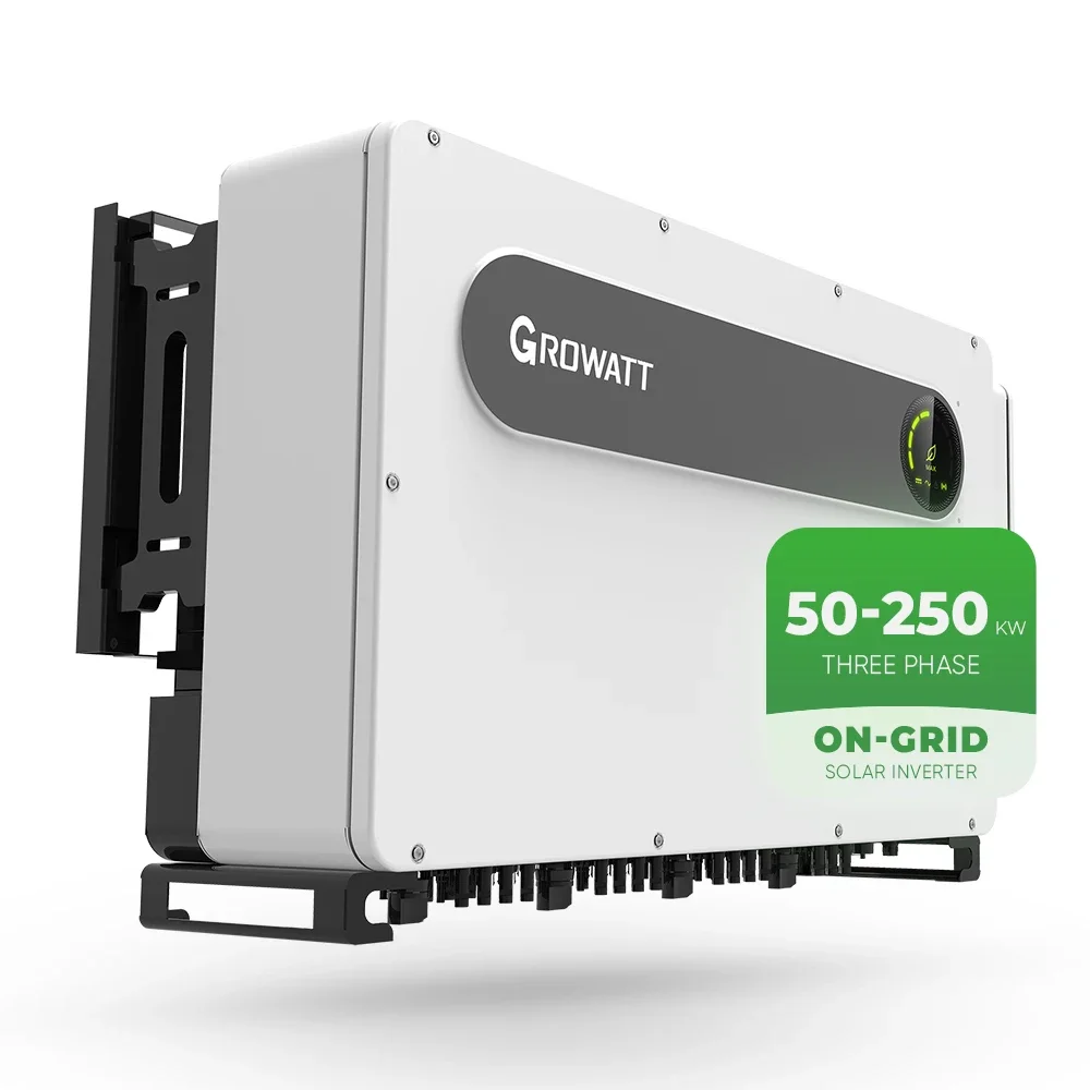 Growatt On Grid Tie Single 3 Phase Solar Power Inverter 50Kw 100Kw 150Kw Hybrid Pv Solar Inverter 230V 380V For Project