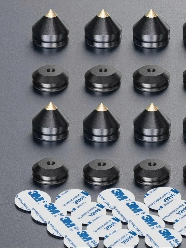 Lautsprecherständer-Füße, Aluminiumlegierung, Metallspikes, Konus-Bodenfüße, Spike-Schuh-Schockdämpfer für Lautsprecher