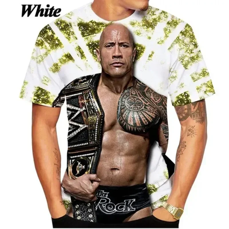 دواين جونسون ثلاثية الأبعاد تي شيرت مطبوع الرجال للجنسين عادية المتضخم تي شيرت شخصية Harajuku الشارع الجولة الرقبة قصيرة الأكمام بلايز