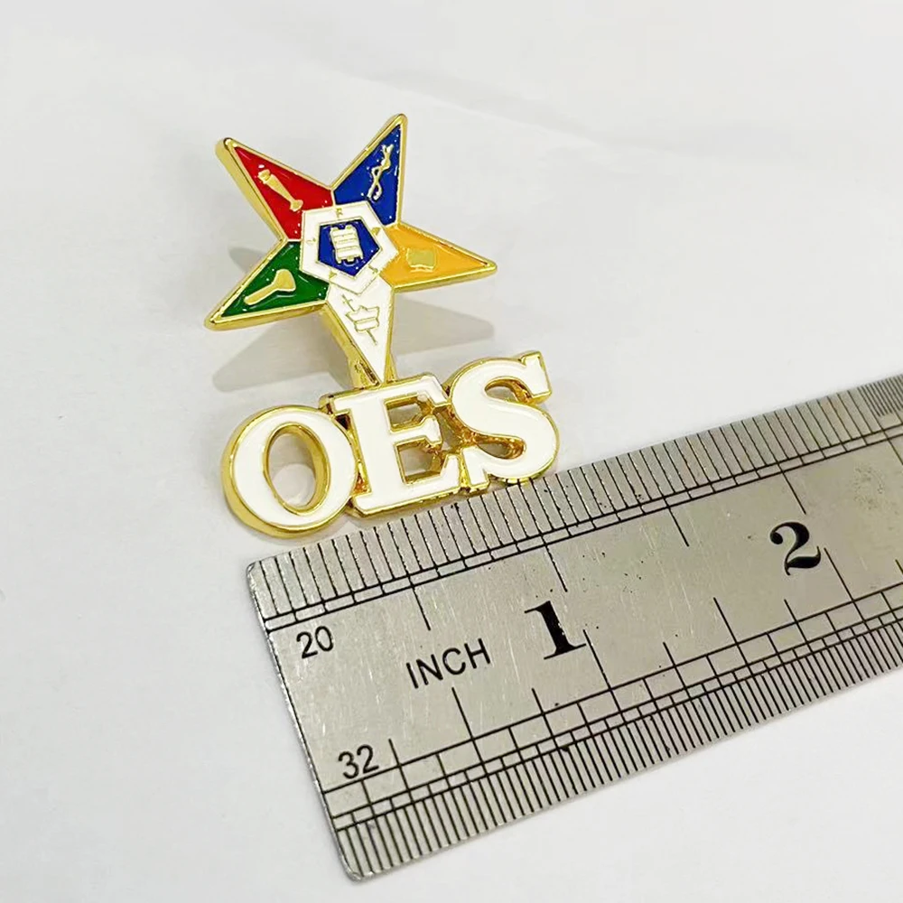 OES Order of the Eastern Star pentagram brooch and souvenir jewelry