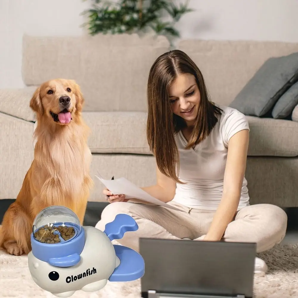 

Cartoon Fish Design Dog Automatic Feeder Intelligent Pet Feeding Large Capacity Anti-slip Pet Feeder Toys