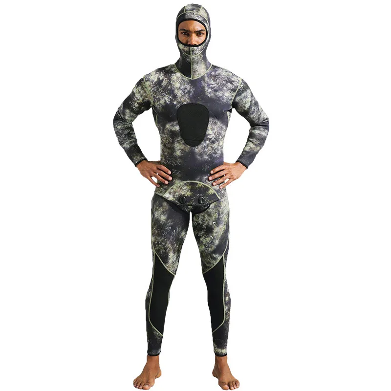 

3MM Wetsuitt Camouflage Neoprene Spearfishing Diving Suit Warm Wear-resistant Split Surf Suit Snorkeling Water Sports Wetsuit